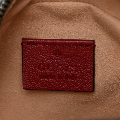 Gucci Vintage Effect Calfskin Matelasse Diagonal Mini Torchon GG Marmont Round Shoulder Bag Black Romantic Cherry 6 of 10
