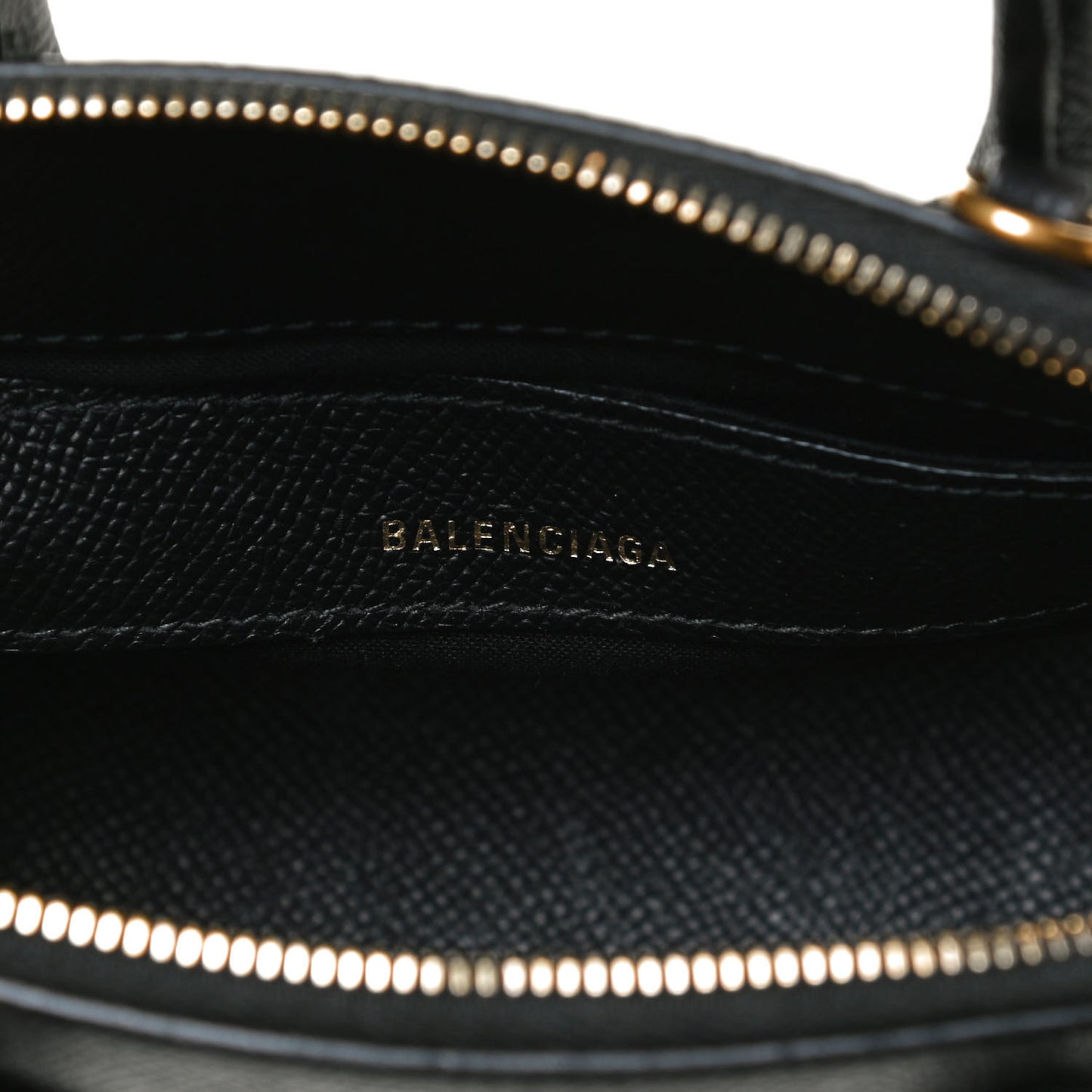 Signature Grained Calfskin XXS Ville Top Handle Bag Black White