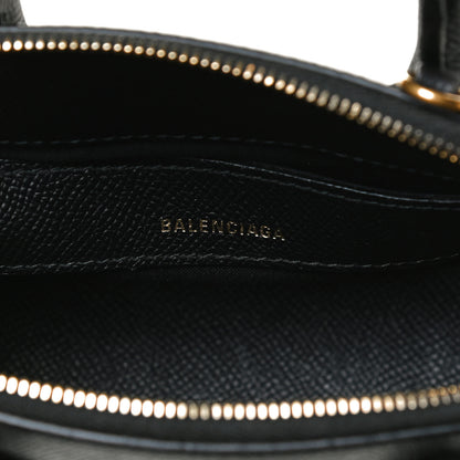 Balenciaga Signature Grained Calfskin XXS Ville Top Handle Bag Black White 6 of 13