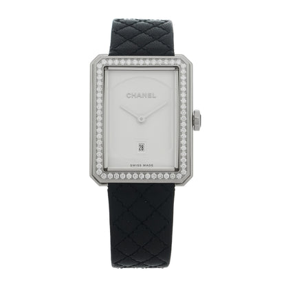 Chanel Stainless Steel Calfskin Diamond Bezel 27mm Boy-Friend Quilt Quartz Watch Black 1 of 5