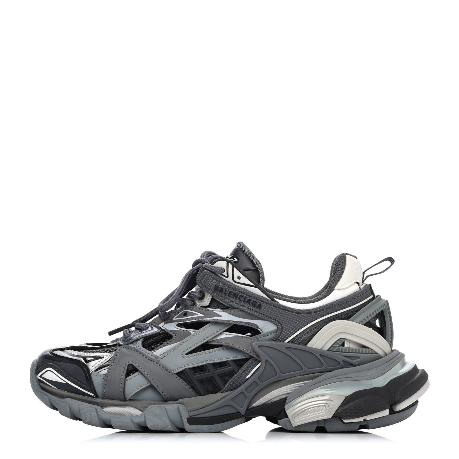 Balenciaga Rubber Mesh Bi-Color Womens Track.2 Open Sneakers 36 Grey Black 1 of 4