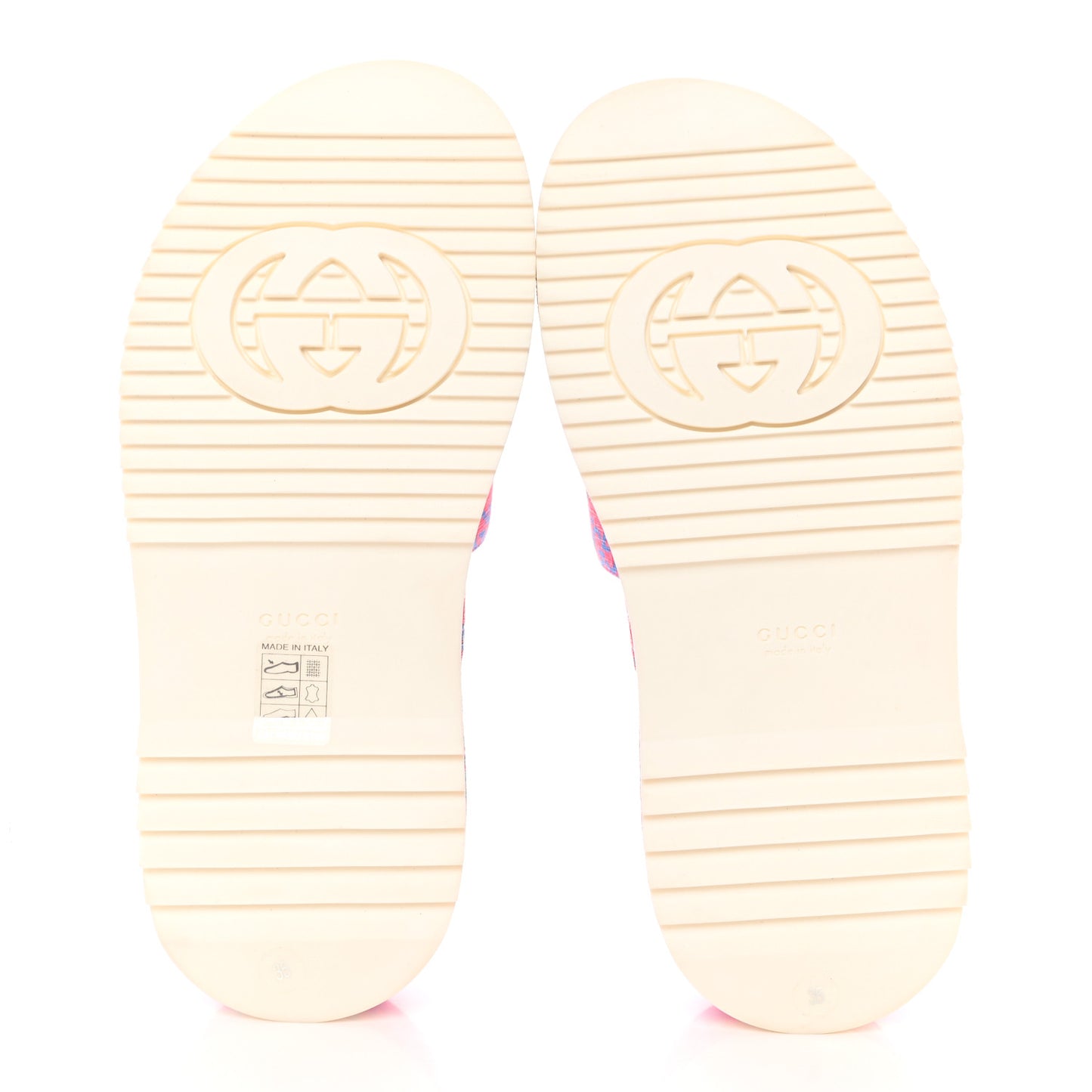 GG Supreme Joy Monogram Angelina Platform Slide Sandals 35 Fuxia Blue