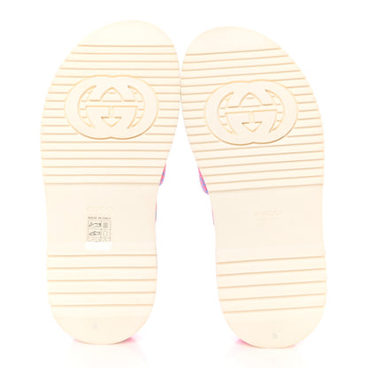 Gucci GG Supreme Joy Monogram Angelina Platform Slide Sandals 35 Fuxia Blue 5 of 12