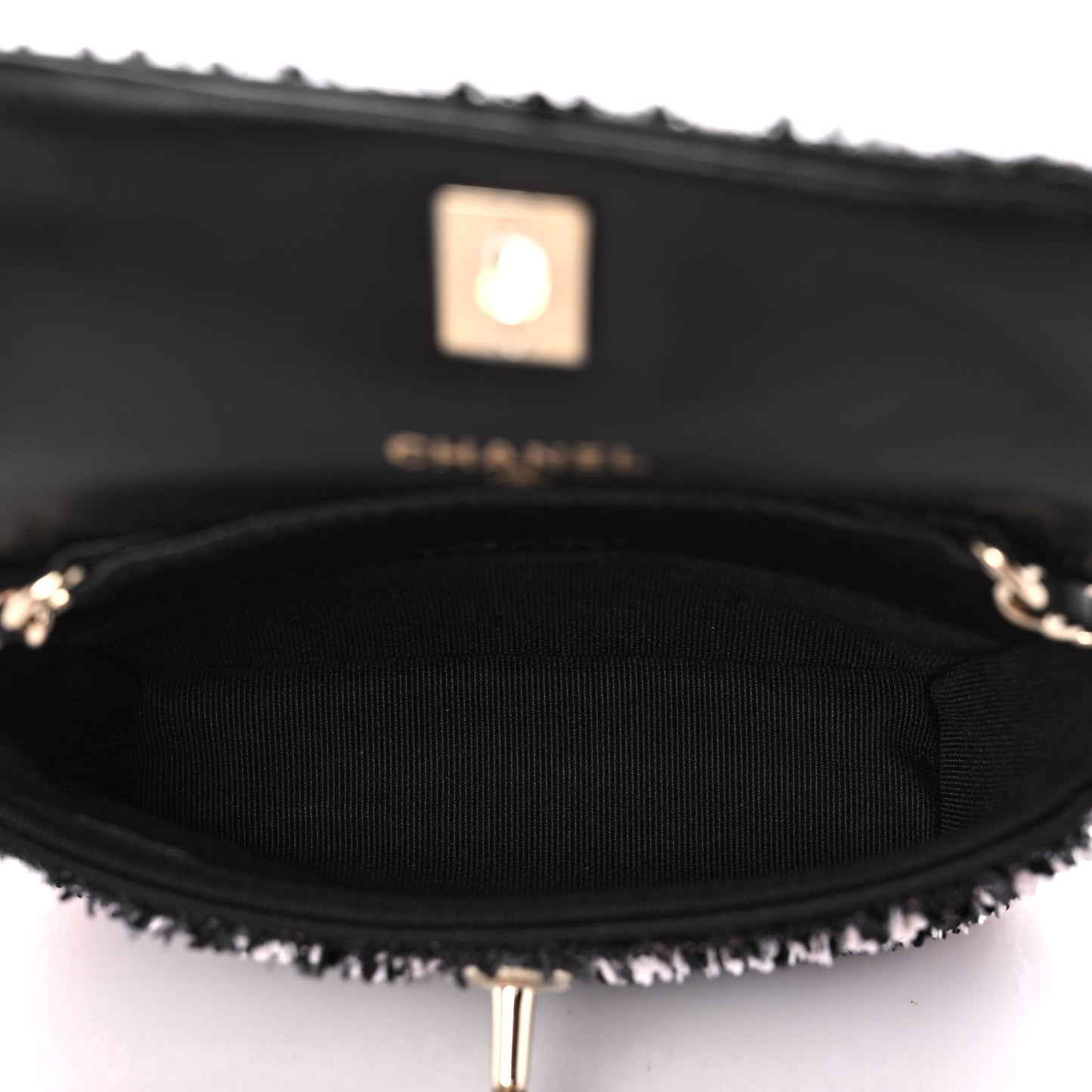 Sequin COCO Clutch With Chain Black Red