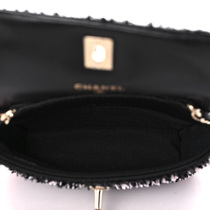 Chanel Sequin COCO Clutch With Chain Black Red 5 of 12