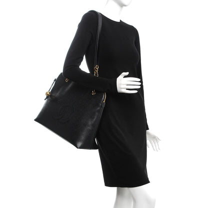 Chanel Caviar Large CC Shoulder Bag Black 2 of 8