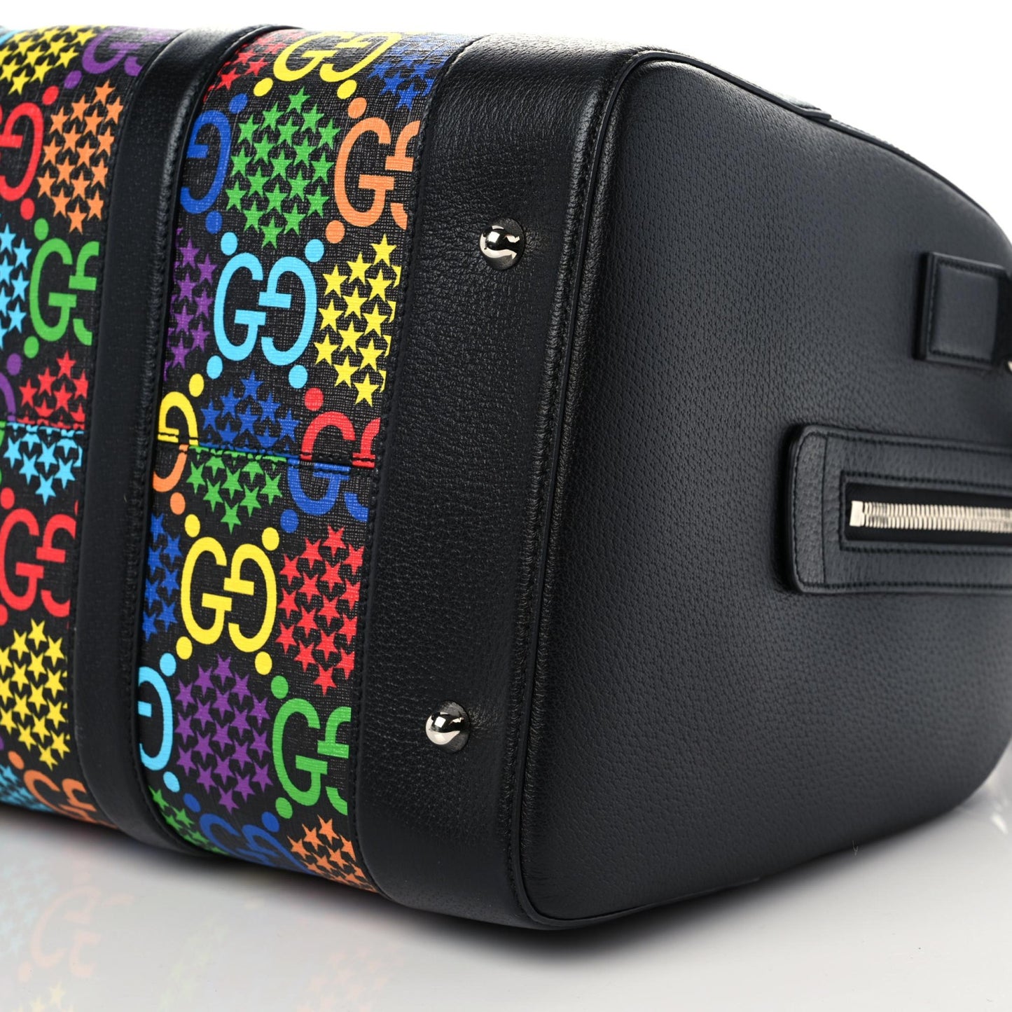 GG Supreme Monogram Psychedelic Duffle Bag Black Multicolor