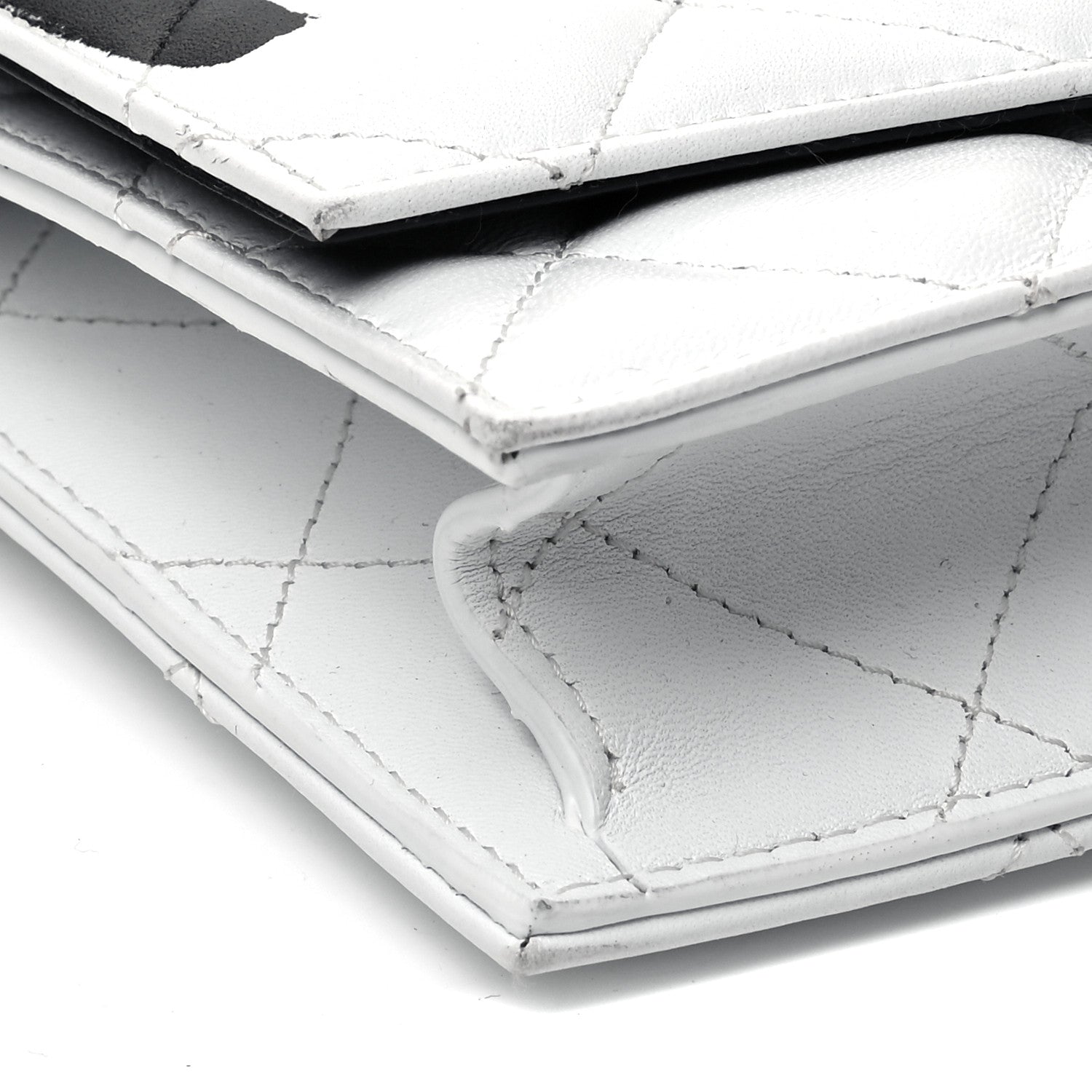 Alexander McQueen Calfskin Quilted Graffiti Skull Medium Chain Crossbody Bag White 7 of 9