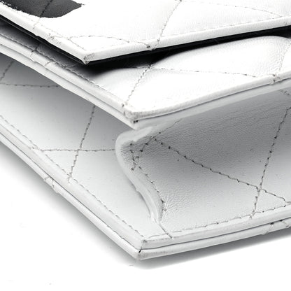 Alexander McQueen Calfskin Quilted Graffiti Skull Medium Chain Crossbody Bag White 7 of 9