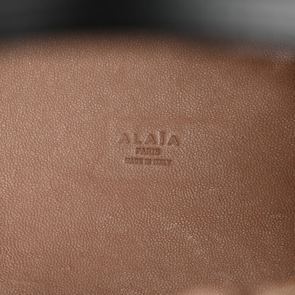 Alaia Calfskin Laser Cut Bucket Bag Black White 18 of 34