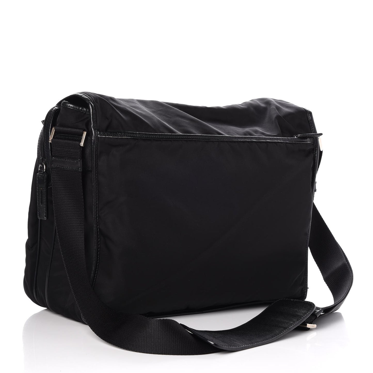 Tessuto Nylon Saffiano Messenger Bag Nero Black