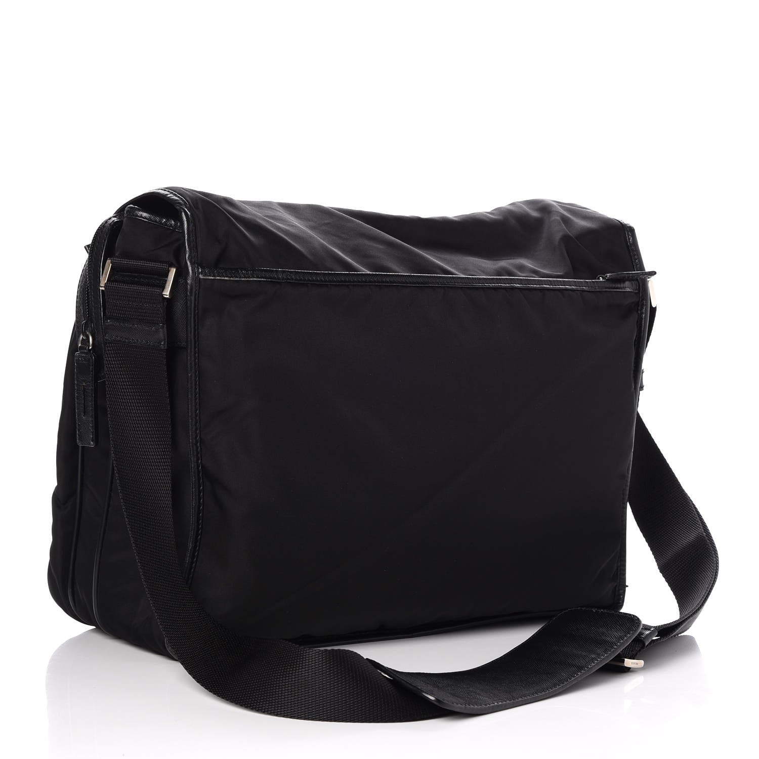 Prada Tessuto Nylon Saffiano Messenger Bag Nero Black 3 of 11