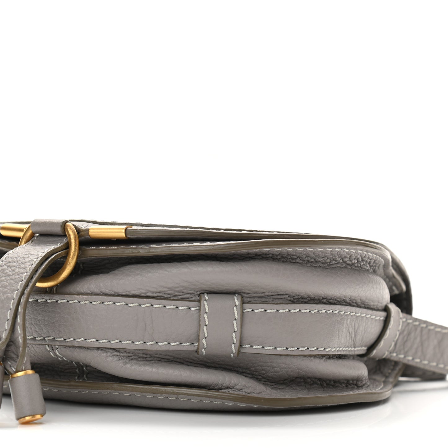 Calfskin Mini Marcie Round Crossbody Bag Cashmere Grey