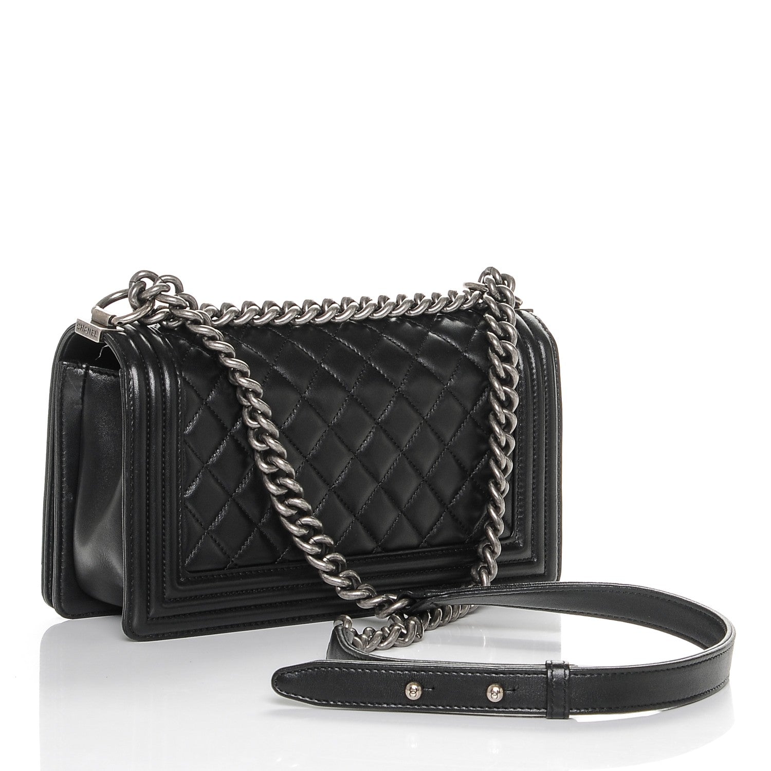 Chanel Lambskin Quilted Medium Boy Flap Black 3 of 7