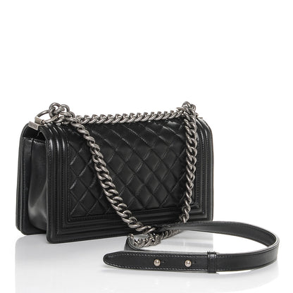Chanel Lambskin Quilted Medium Boy Flap Black 3 of 7