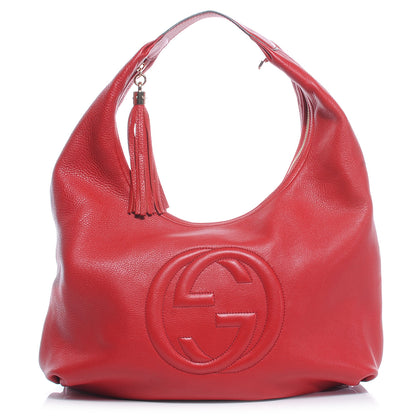 Gucci Pebbled Calfskin Large Soho Hobo Red 1 of 7