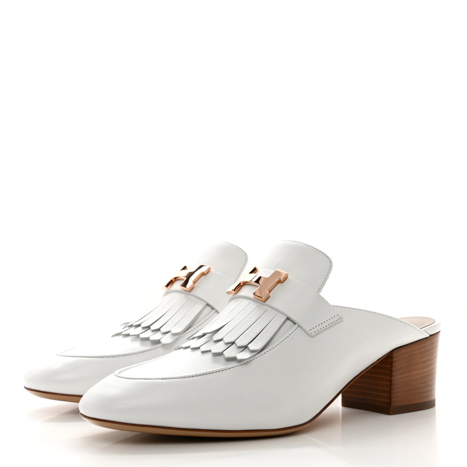 Hermes Goatskin Tuileries Mules 39.5 White 3 of 8