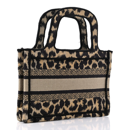 Christian Dior Canvas Mizza Embroidered Mini Leopard Book Tote Beige 4 of 12