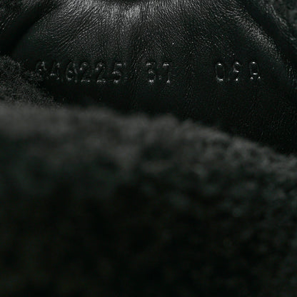 Gucci Shearling Womens Eileen Slide Sandals 37 Black Butterscotch 7 of 9