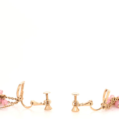 Christian Dior Bead Logo Drop Earrings Pink 3 of 4