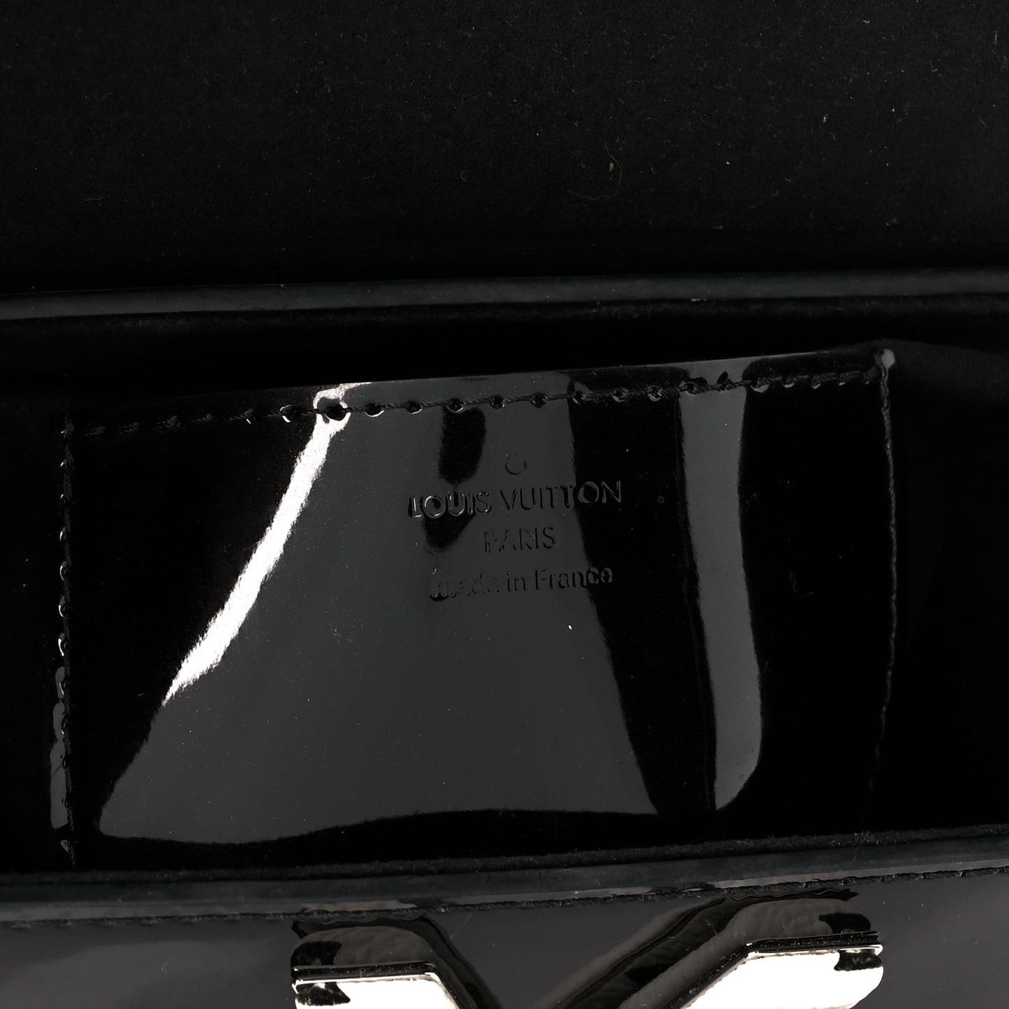 Patent Monogram Twist Shoulder Bag PM Black