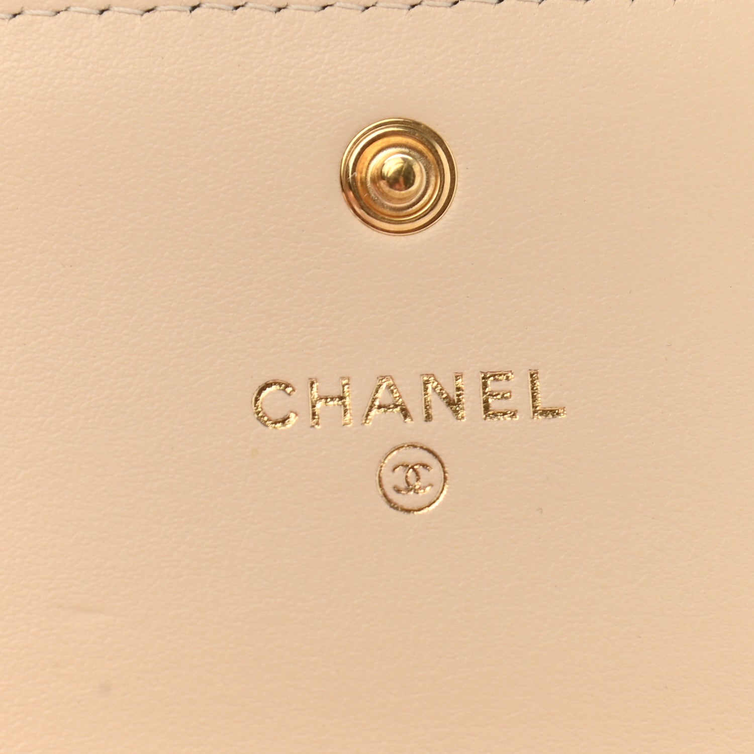 Chanel Shiny Goatskin Quilted Chanel 19 Flap Wallet Beige 6 of 9