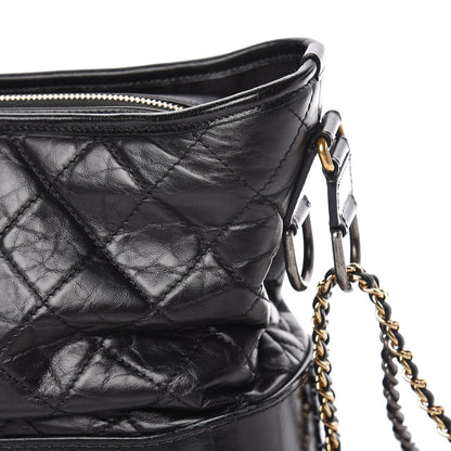 Chanel Aged Calfskin Quilted Medium Gabrielle Hobo Black 12 of 17