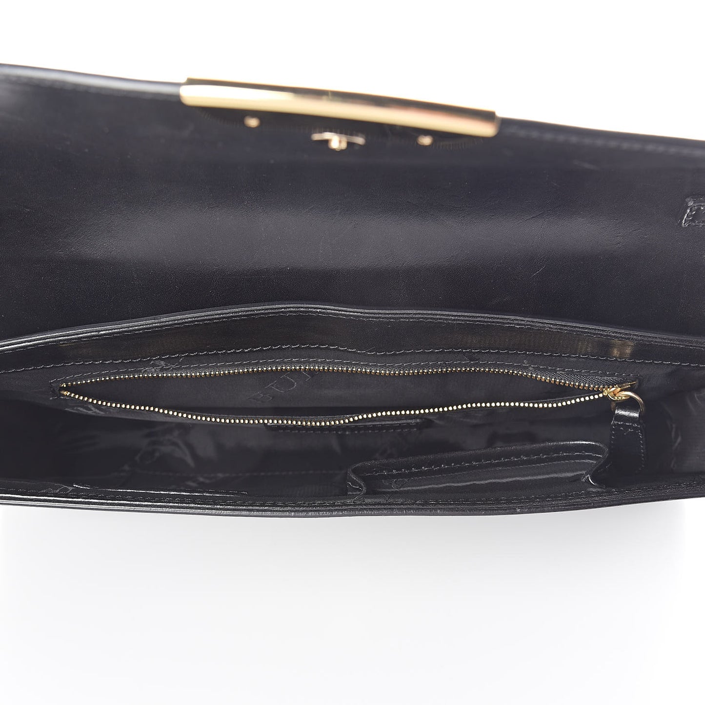 Polished Bridle Calfskin Katherine Crossbody Clutch Black