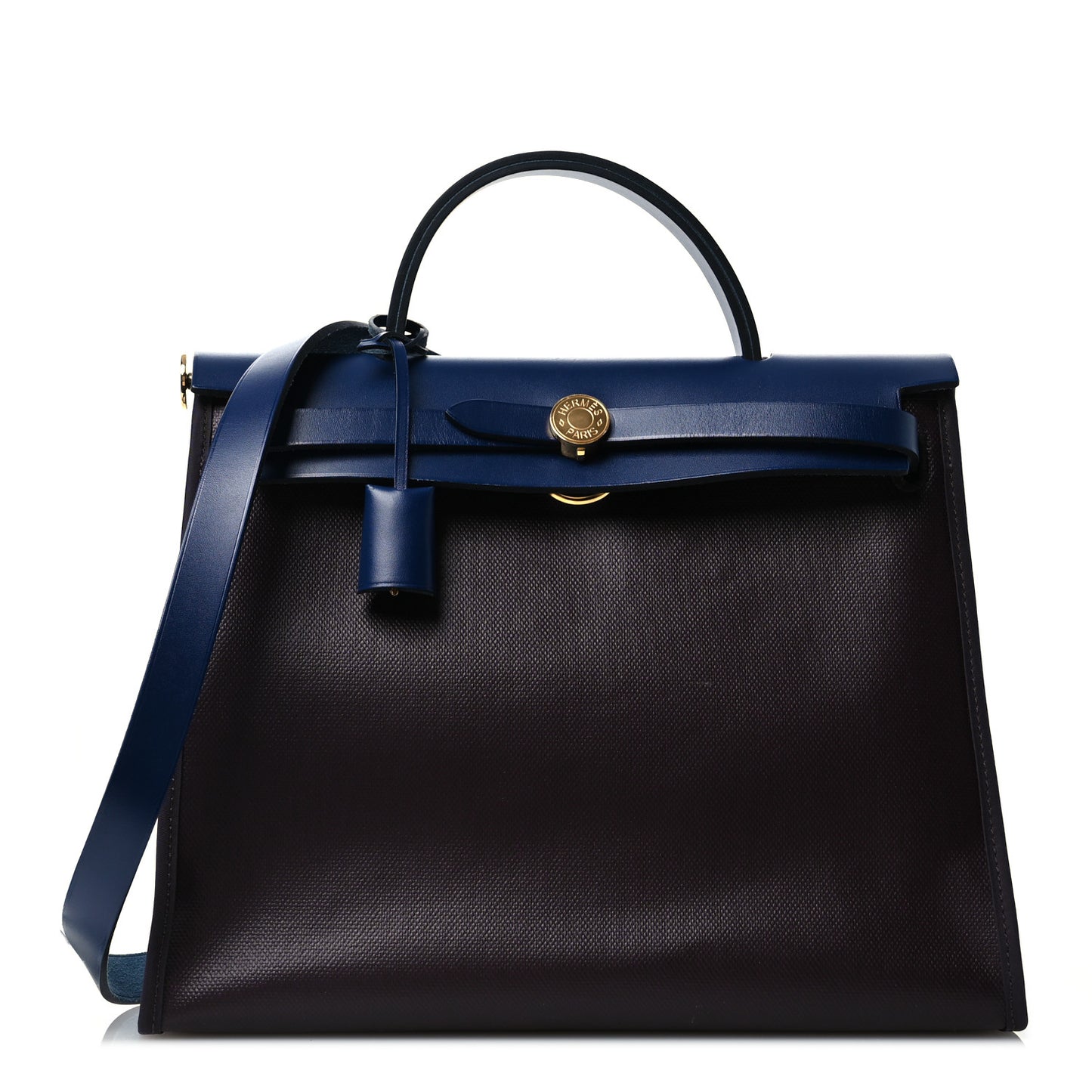 Toile H Berline Vache Hunter Herbag Zip PM 31 Cassis Ecru Black Bleu Saphir