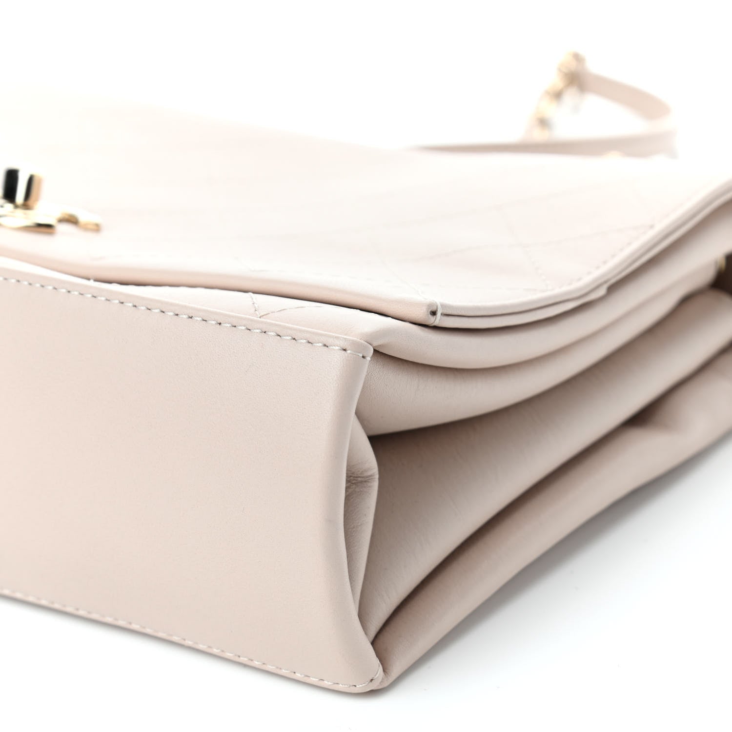 Chanel Calfskin Stitched Flap Light Beige 10 of 10
