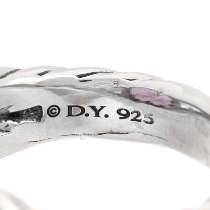 David Yurman Sterling Silver Diamond Amethyst 11mm Albion Ring 48 4.5 4 of 4