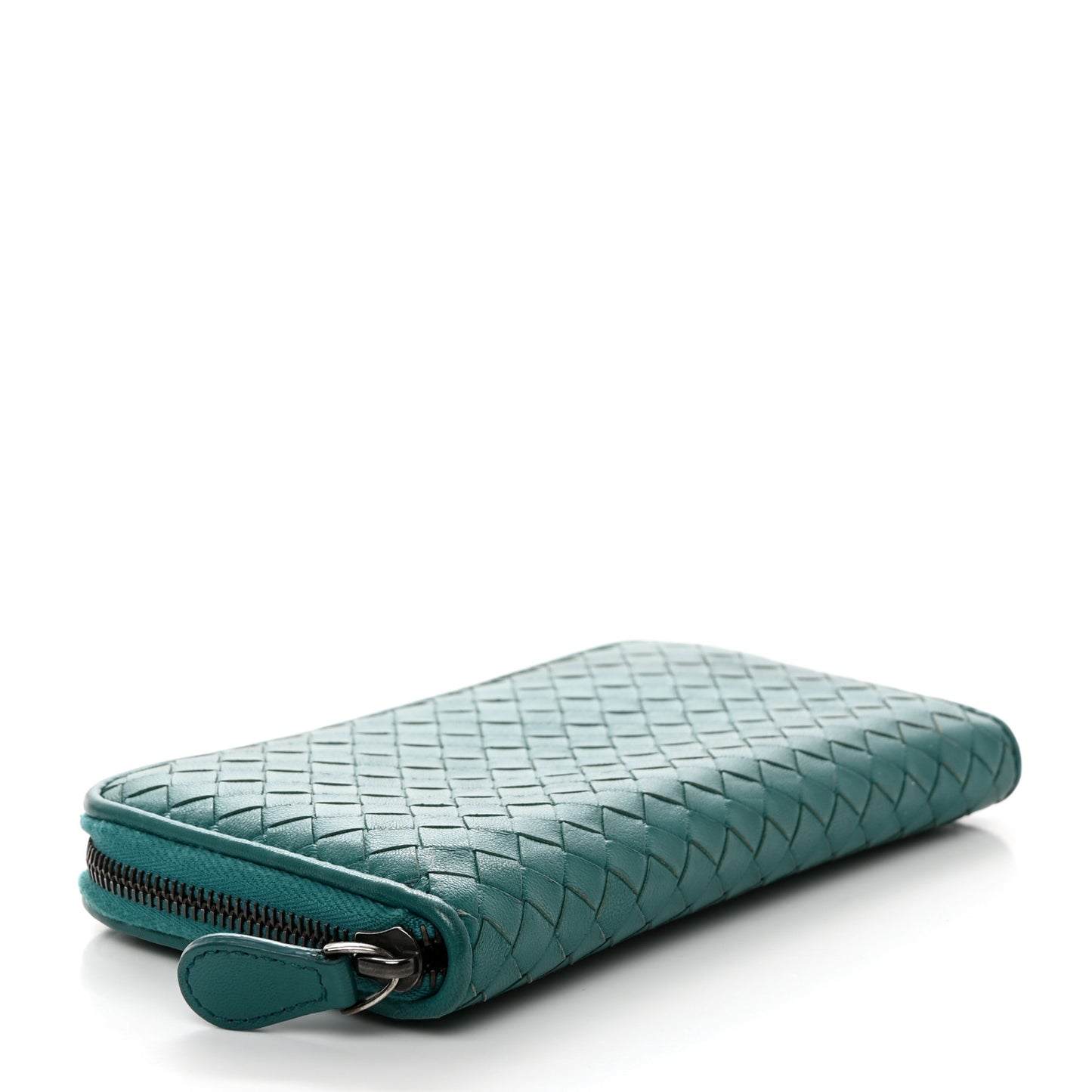Nappa Intrecciato Zip Around Wallet Mallard