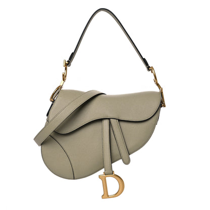 Christian Dior Grained Calfskin Saddle Bag With Strap Sage Green 1 of 8
