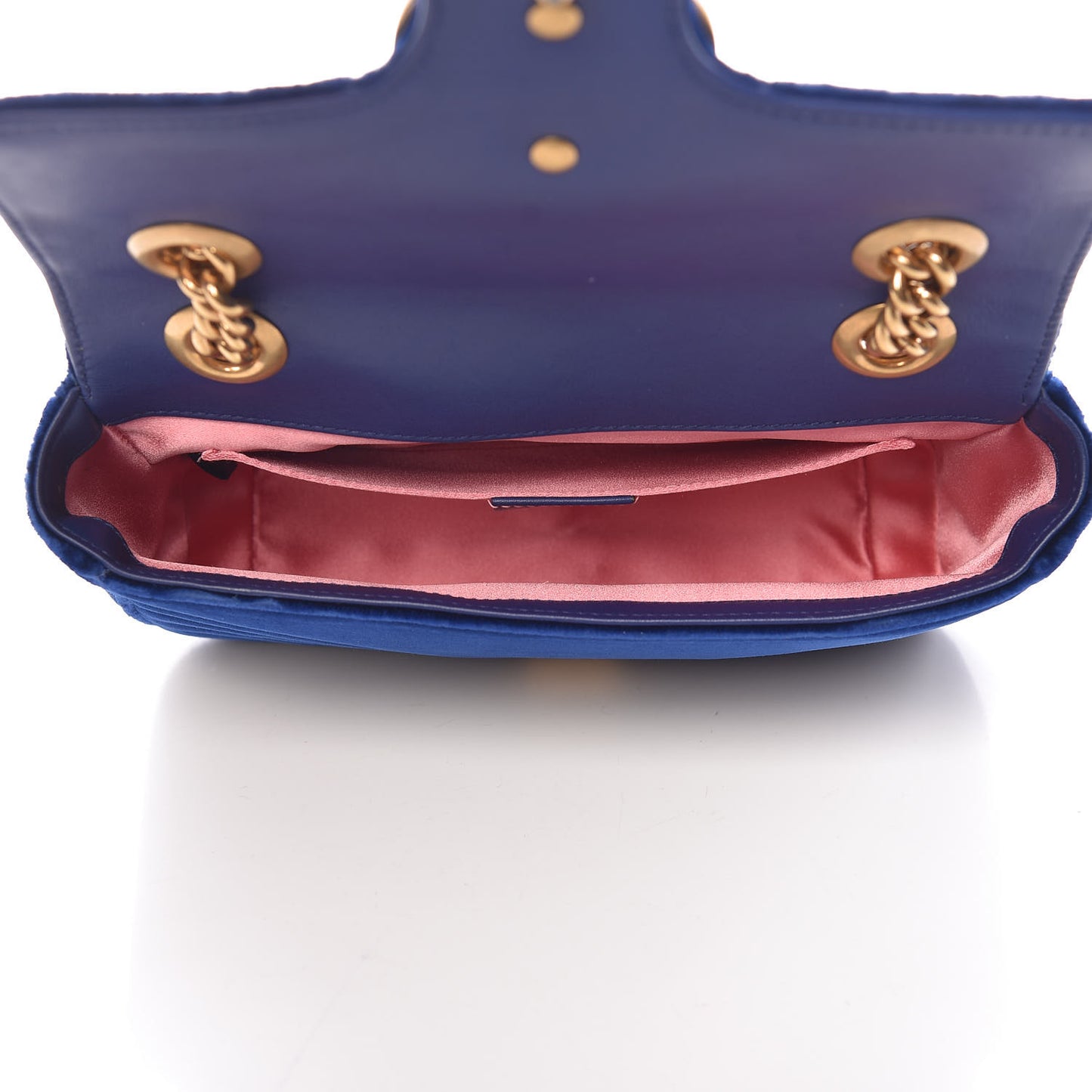 Velvet Matelasse Mini GG Marmont Shoulder Bag Cobalt Blue