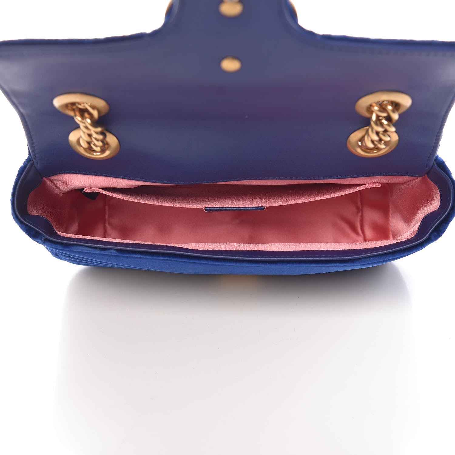 Gucci Velvet Matelasse Mini GG Marmont Shoulder Bag Cobalt Blue 5 of 11