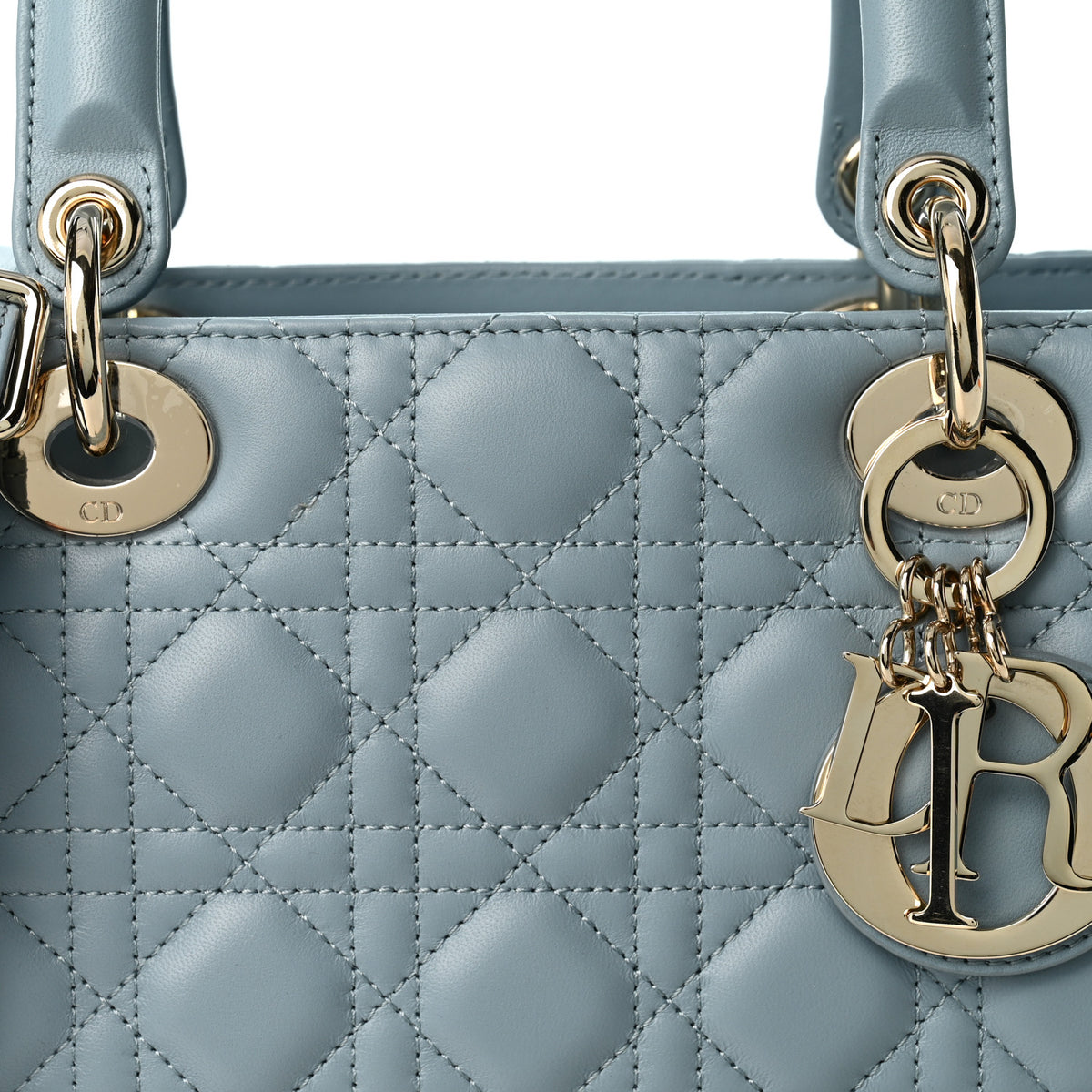 Lambskin Cannage Medium Lady Dior Light Blue