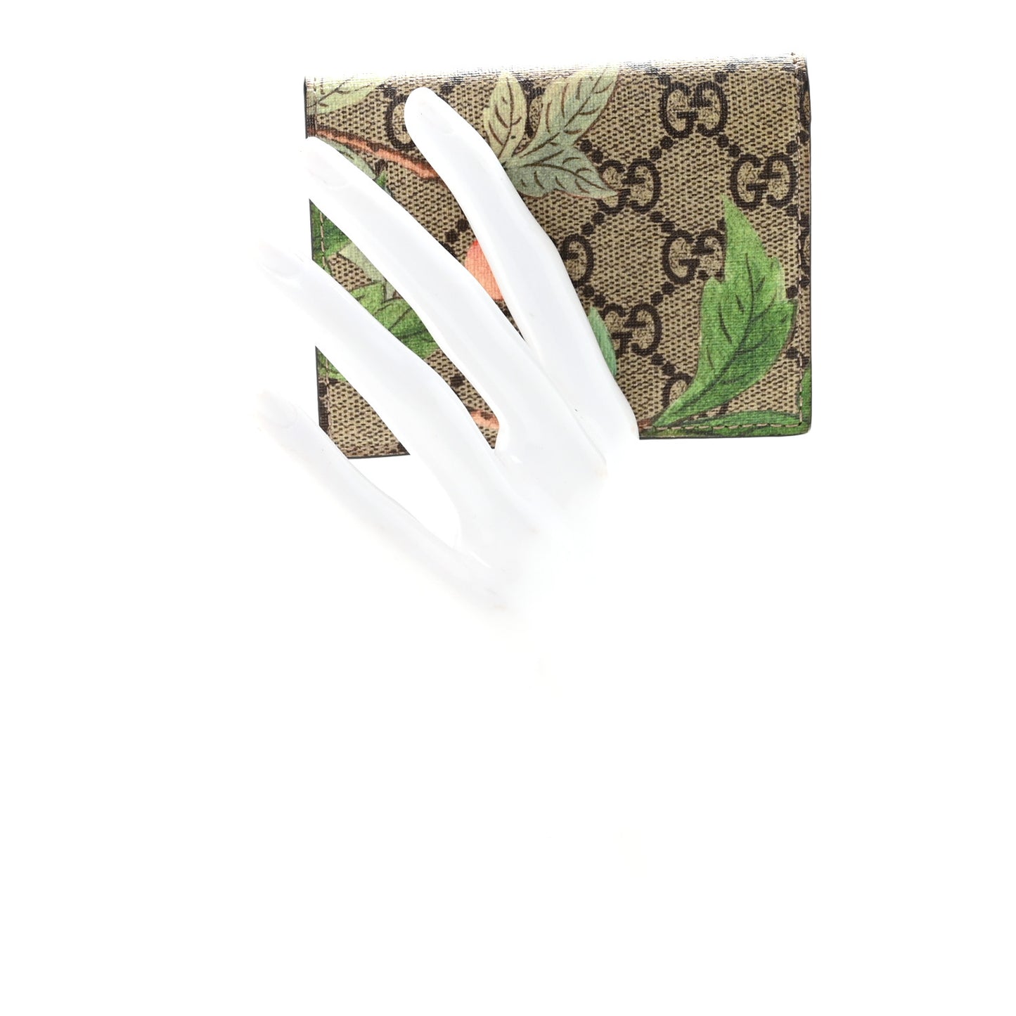 GG Supreme Monogram Tian Card Case Beige Multicolor Red