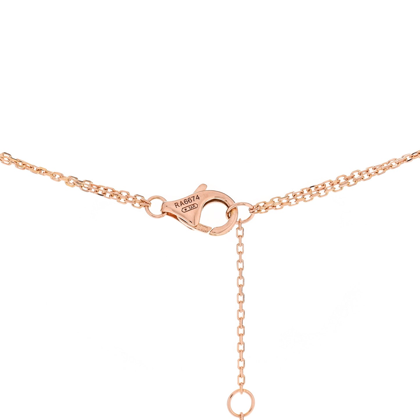 18K Pink Yellow White Gold Trinity Double Chain Pendant Necklace