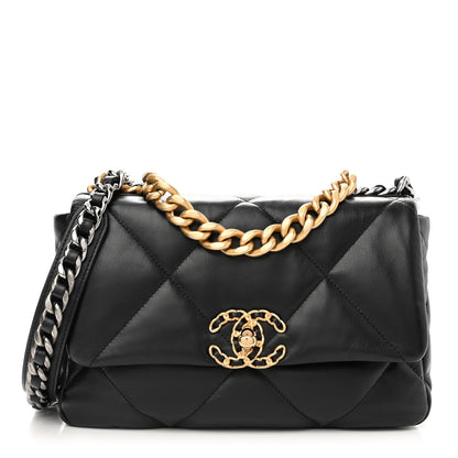 Chanel Lambskin Quilted Medium Chanel 19 Flap Black 1 of 13