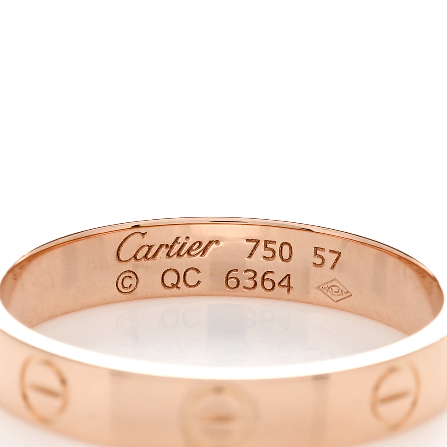 18K Pink Gold 3.5mm LOVE Wedding Band Ring 57 8