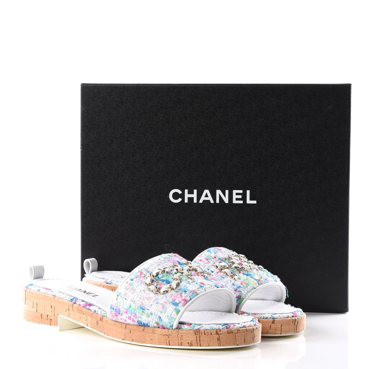 Chanel Tweed Logo Mules 40.5 Multicolor 9 of 9