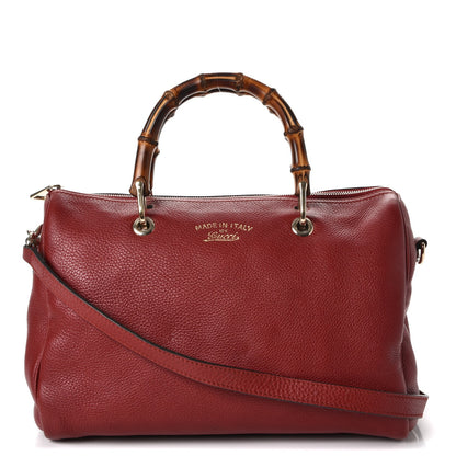 Gucci Calfskin Bamboo Medium Shopper Boston Red 1 of 15