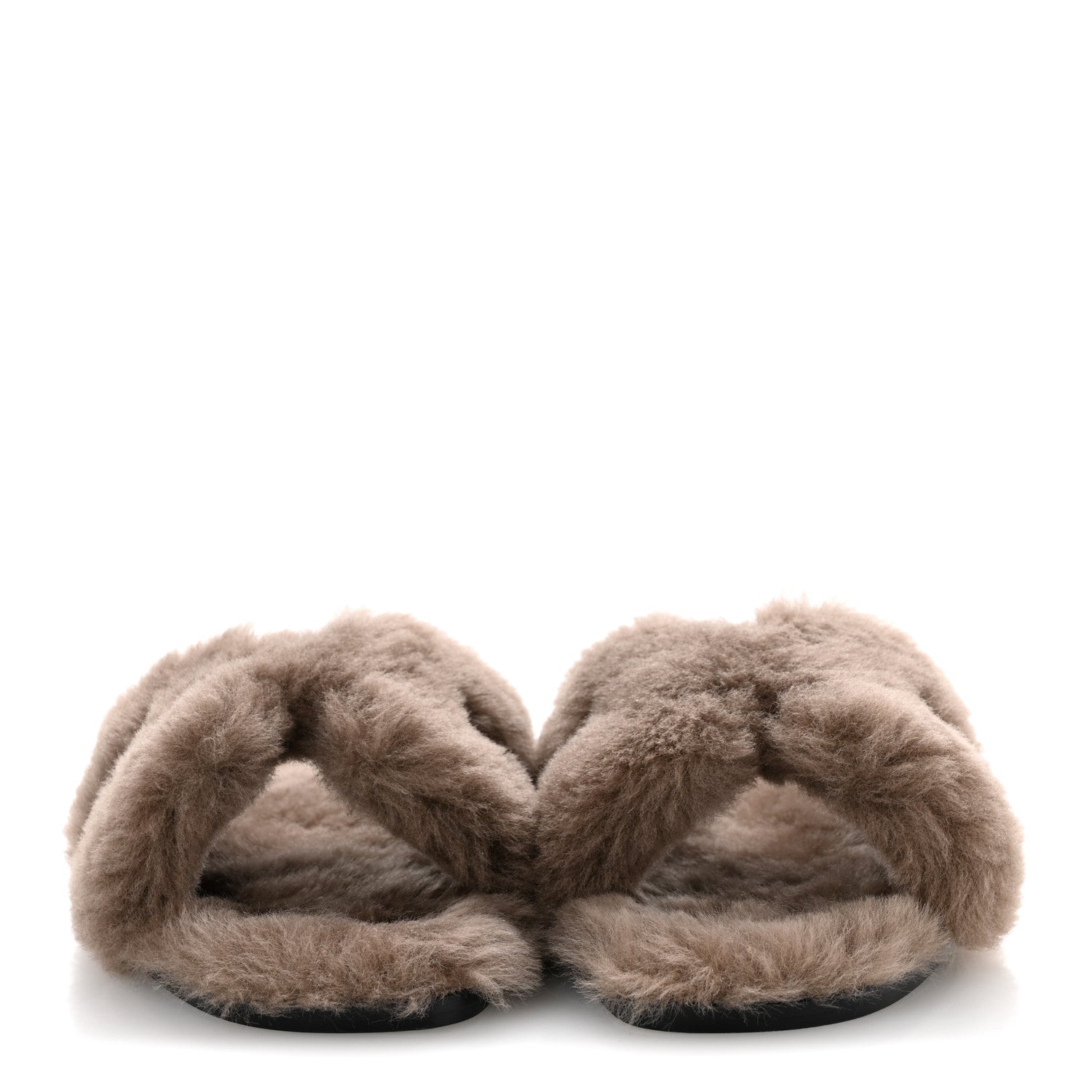 Hermes Woolskin Oran Sandals 40 Etoupe 3 of 9