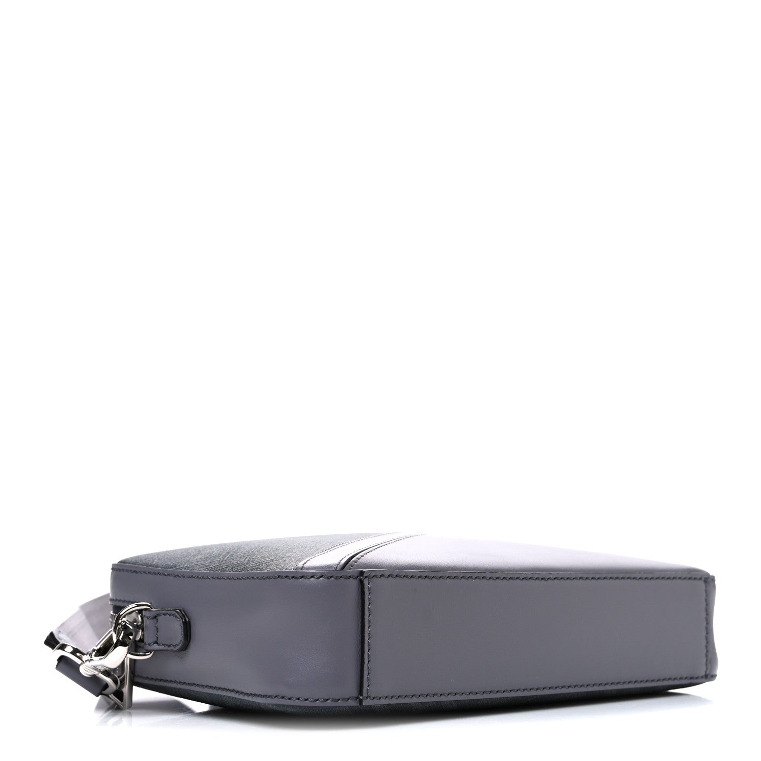 Fendi Glazed Fabric Vitello Liberty FF 1974 Diagonal Medium Camera Case Grey 4 of 10