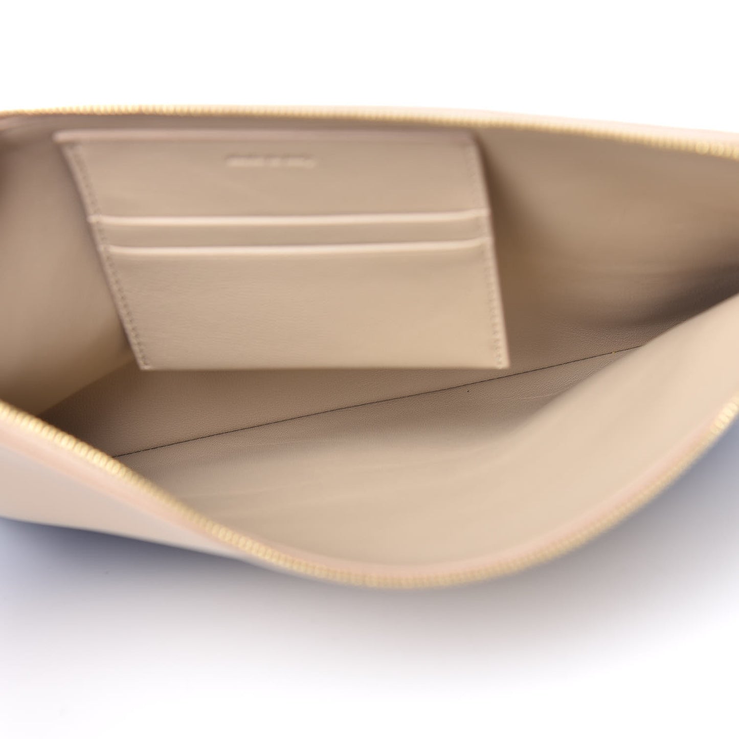 Lambskin Bi-Color Solo Clutch Pouch Beige Sea