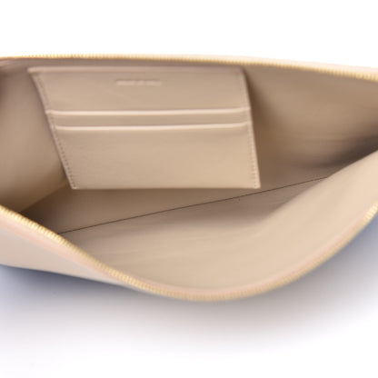 Celine Lambskin Bi-Color Solo Clutch Pouch Beige Sea 5 of 10