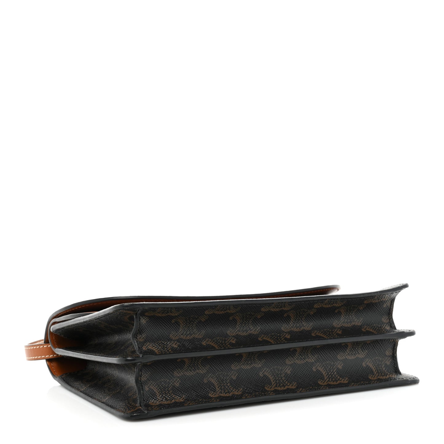 Triomphe Canvas Lambskin Wallet On Strap Tan