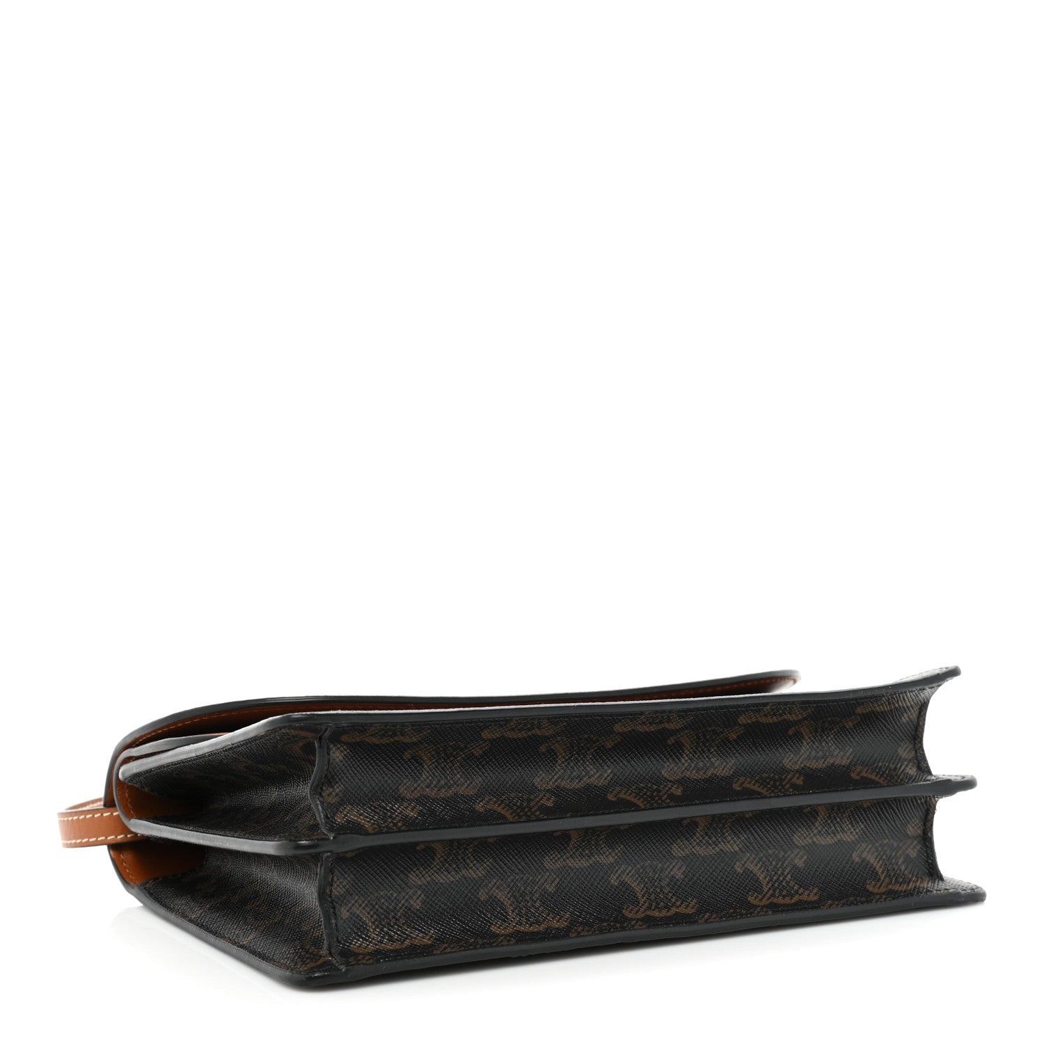 Celine Triomphe Canvas Lambskin Wallet On Strap Tan 4 of 14