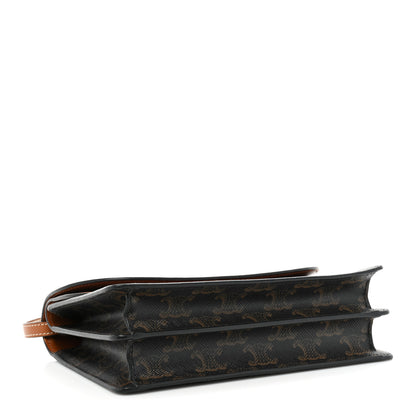 Celine Triomphe Canvas Lambskin Wallet On Strap Tan 4 of 14
