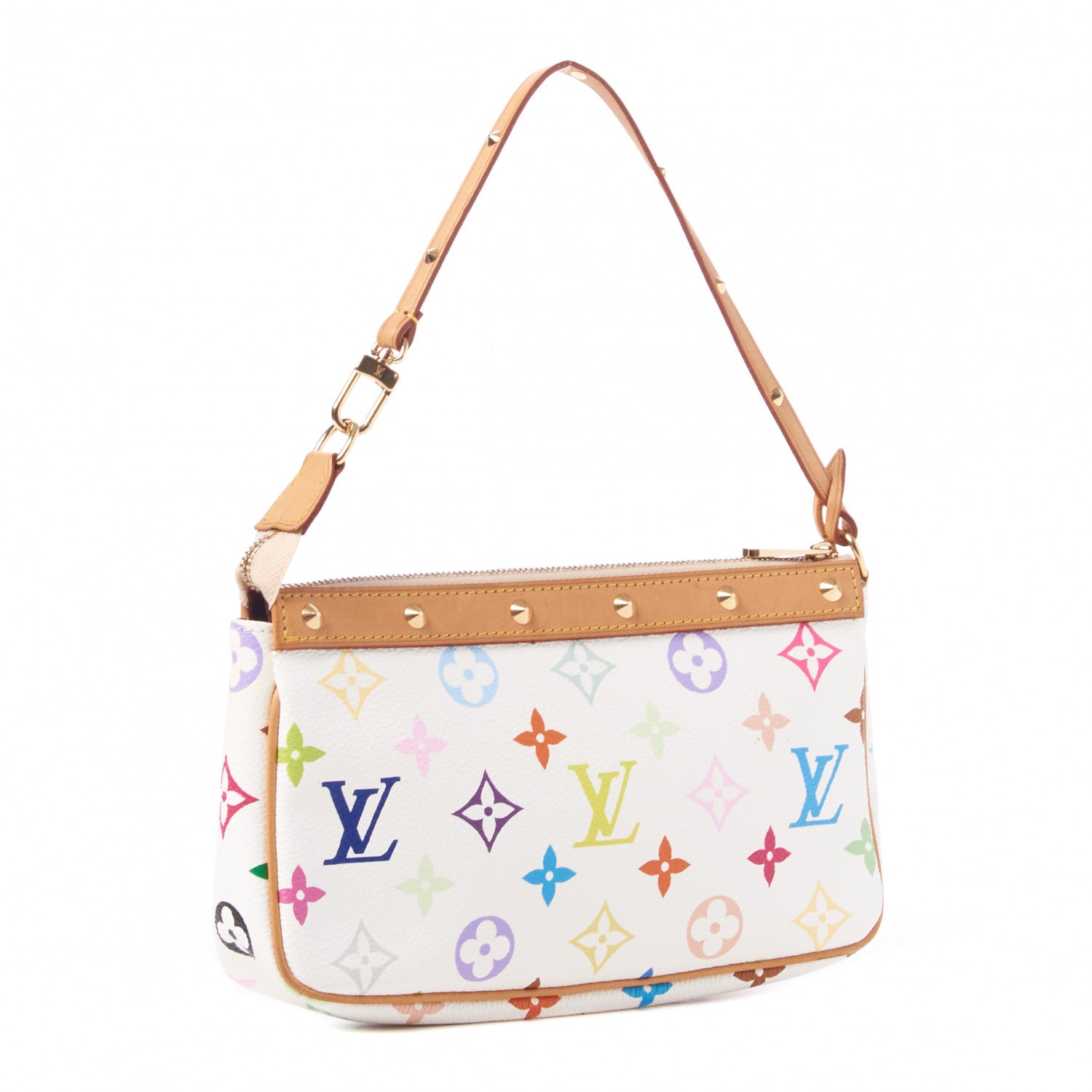 Louis Vuitton Monogram Multicolor Pochette Accessories White 2 of 7